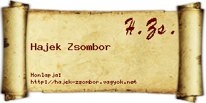 Hajek Zsombor névjegykártya